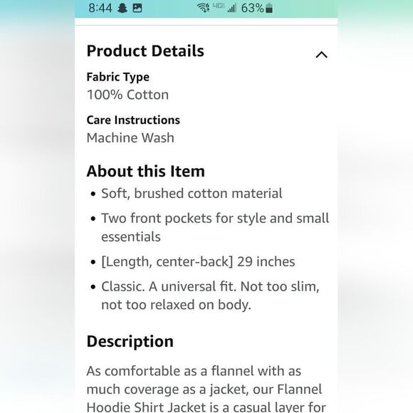 Eddie Bauer womans flannel hoodie jacket, xl - Picture 7 of 7